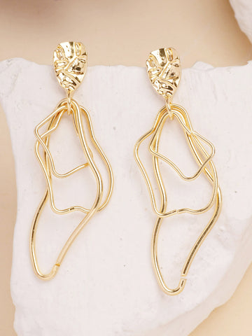 Bohey by KARATCART Gold Plated Twisted Drop Earrings for Women