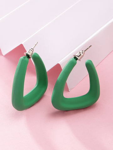 Bohey by KARATCART Green Half Hoop Earrings for Women