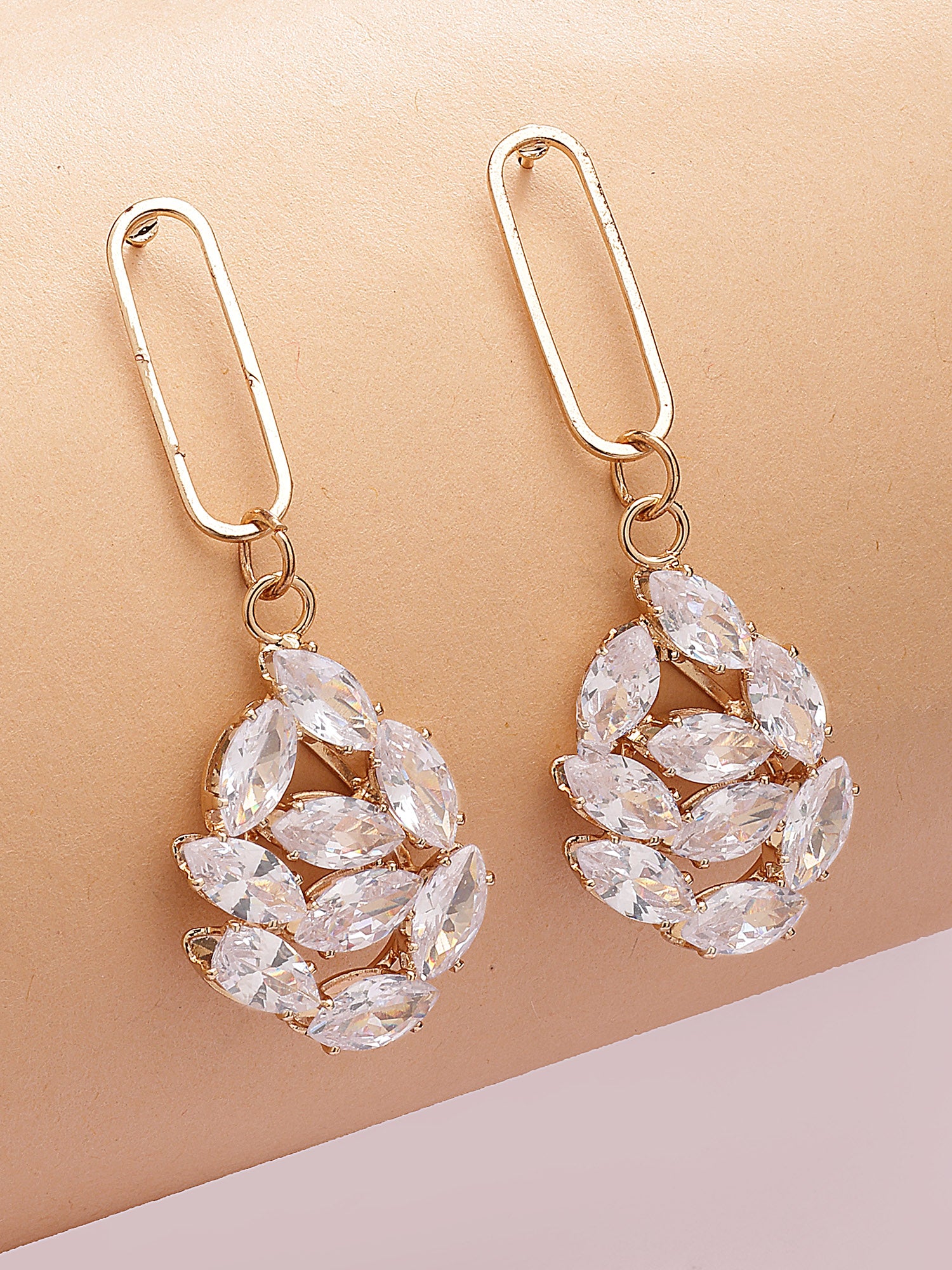 Bohey by KARATCART Gold-Plated Contemporary Gold Drop Earrings for Women
