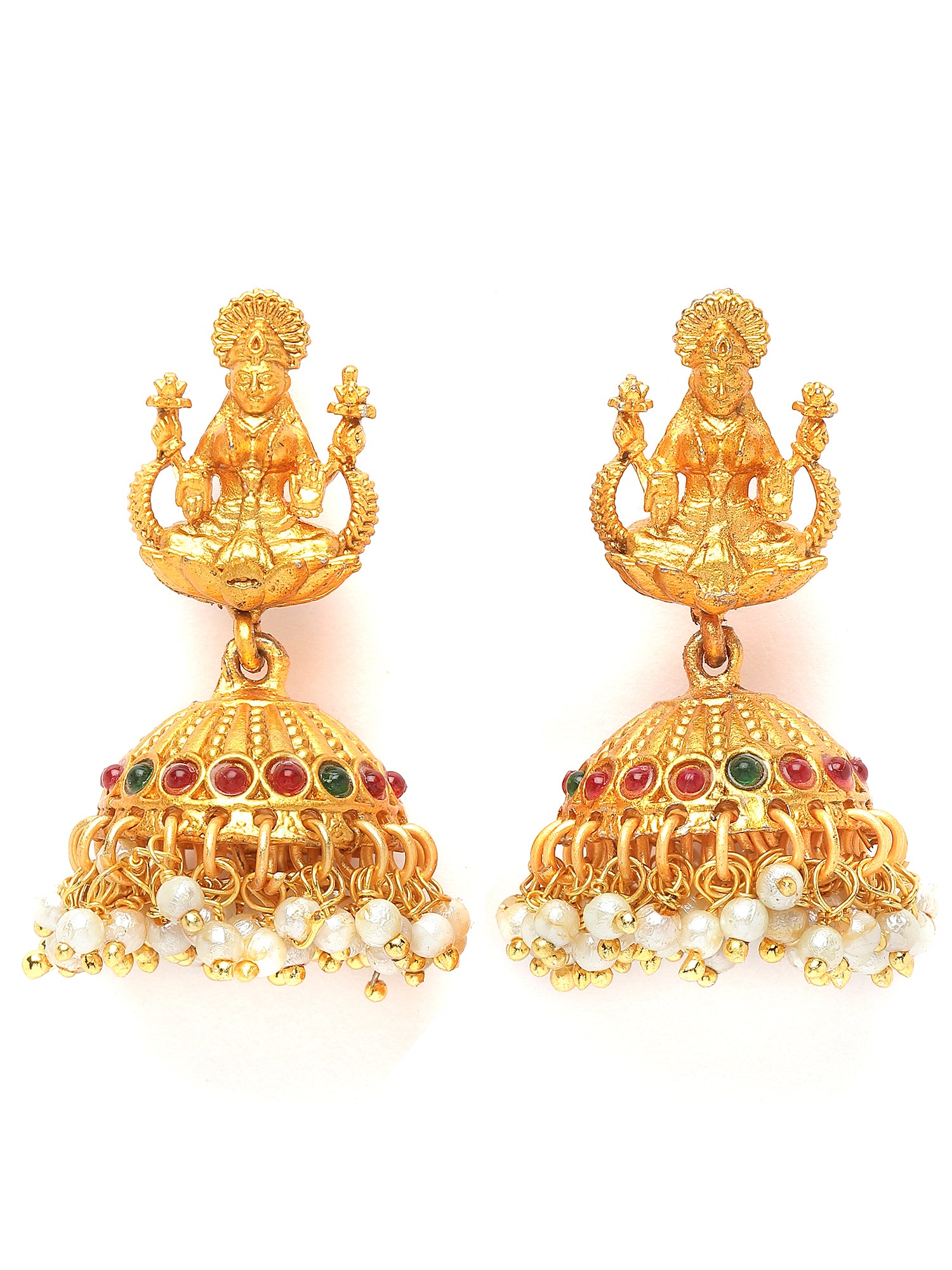 Karatcart Gold Plated Laxmi Mata and Peacock Design Temple Jewellery Set for Women - view 6