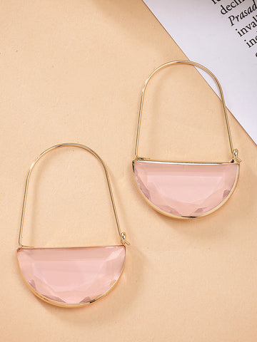 Bohey by KARATCART Gold-Plated Contemporary Pink Hoop Earrings for Women