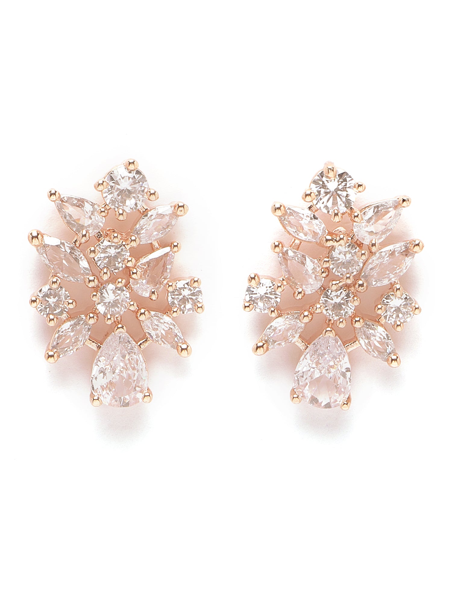 Karatcart Rose Gold Plated American Diamond Necklace Set for Women - view 6