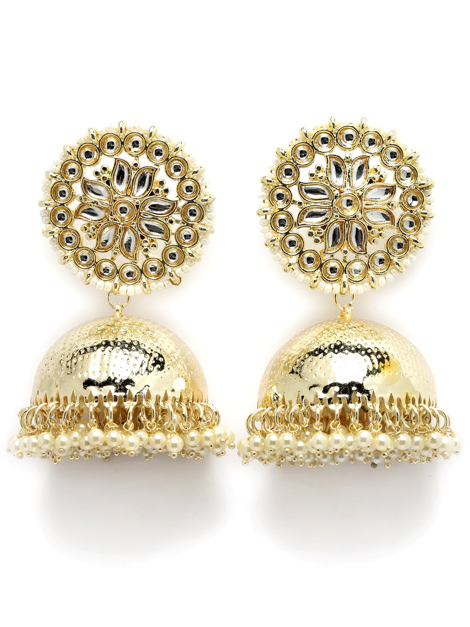 Karatcart Gold Plated Kundan Studded Jhumki Earrings for Women - view 4