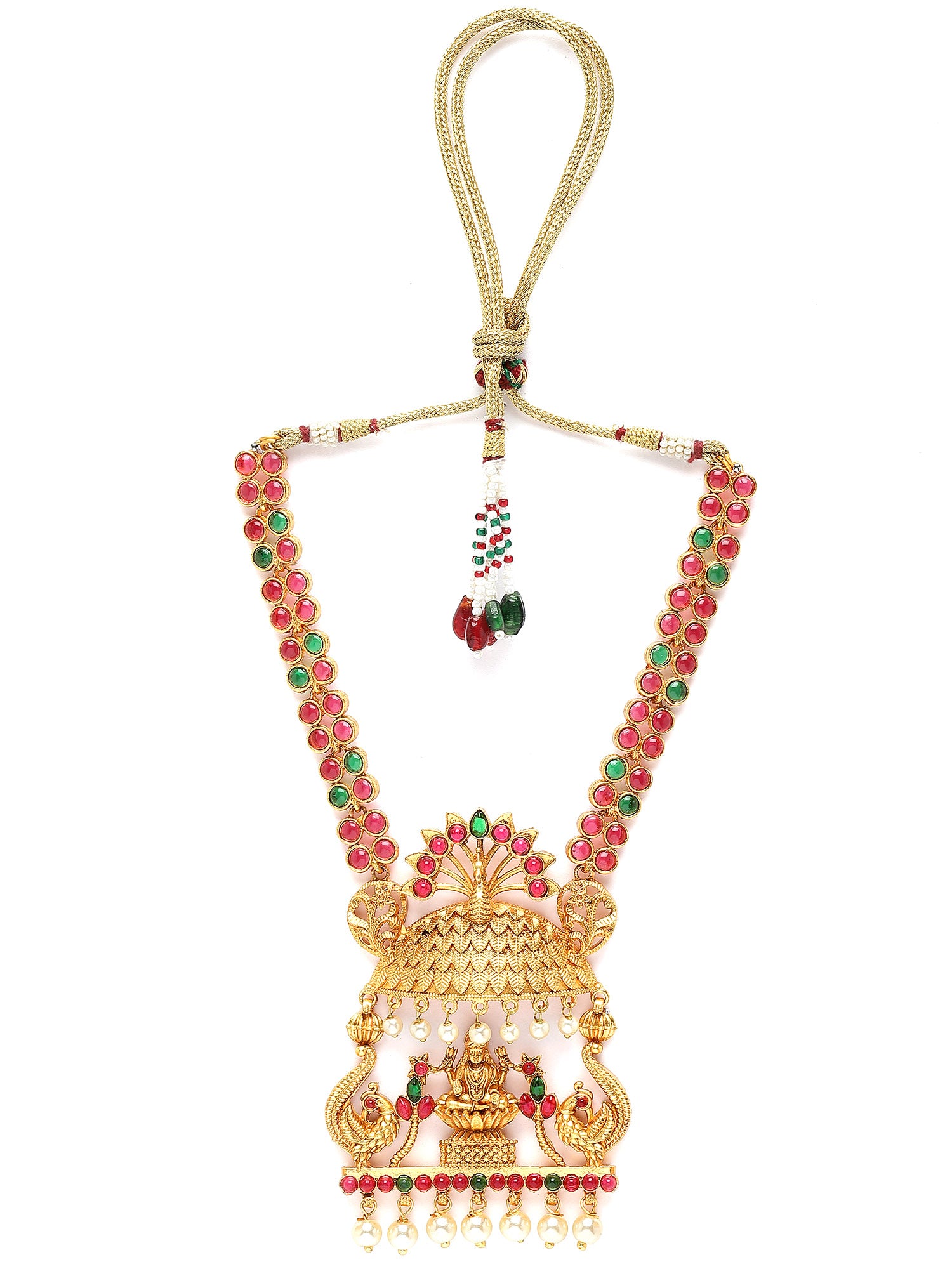 Karatcart Gold Plated Laxmi Mata Design Temple Jewellery Set for Women - view 5
