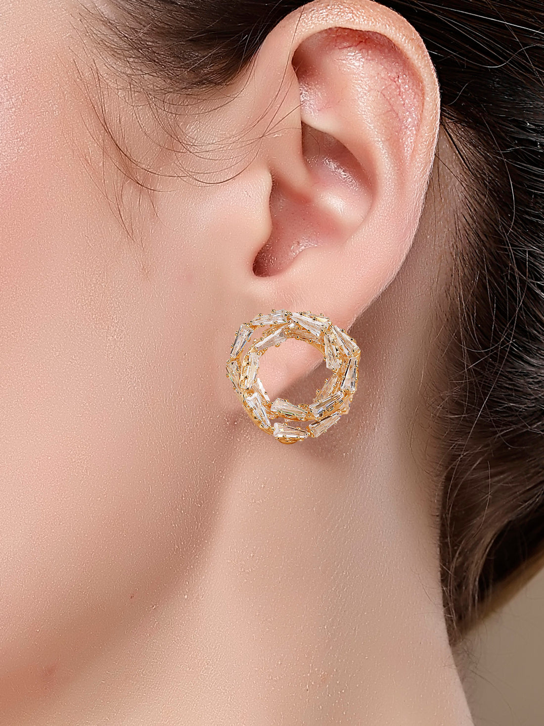 Bohey by KARATCART Gold-Plated Contemporary Gold Studs for Women