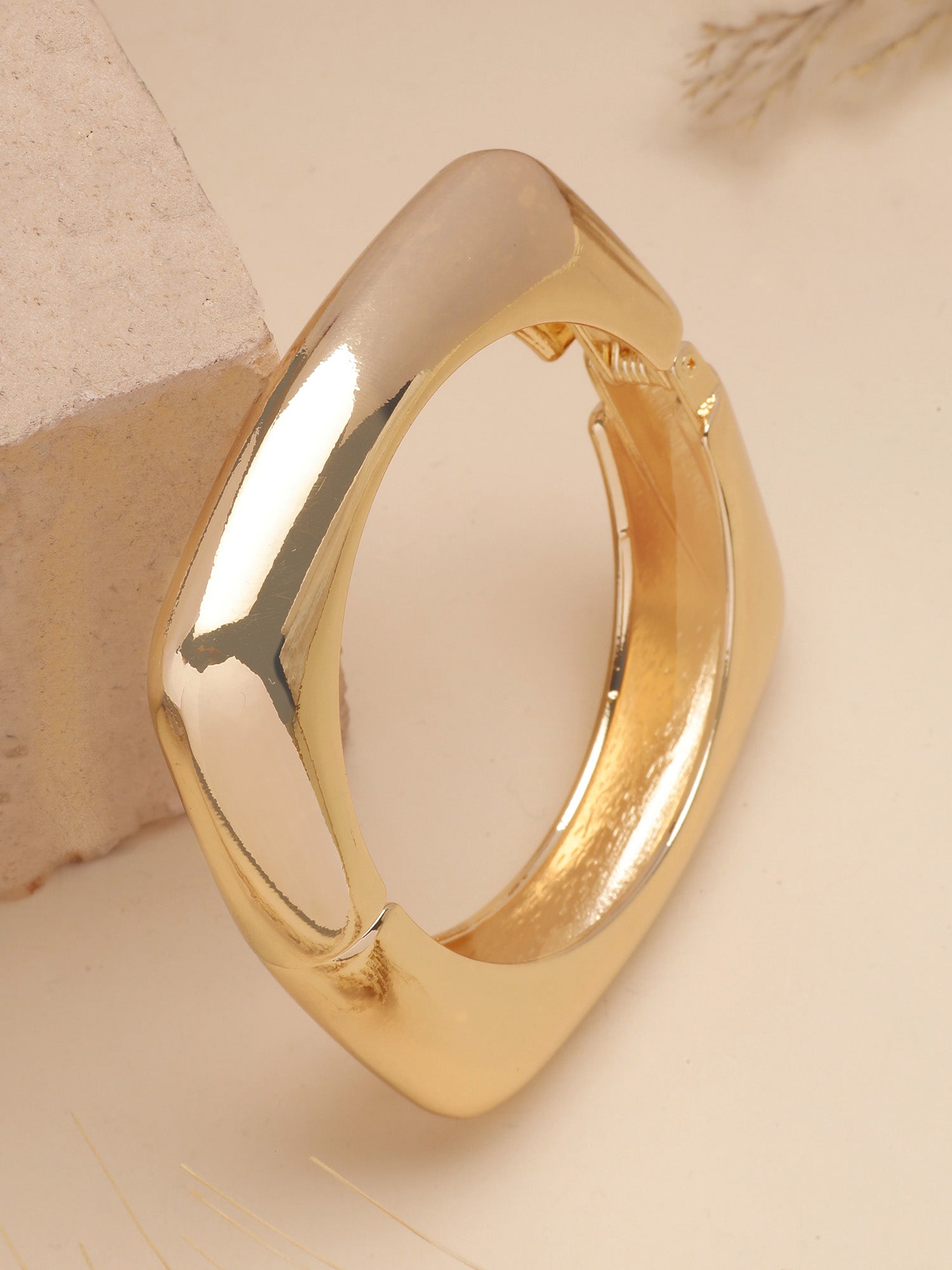 Bohey by KARATCART Gold Plated Designer Kada Bracelet for Women