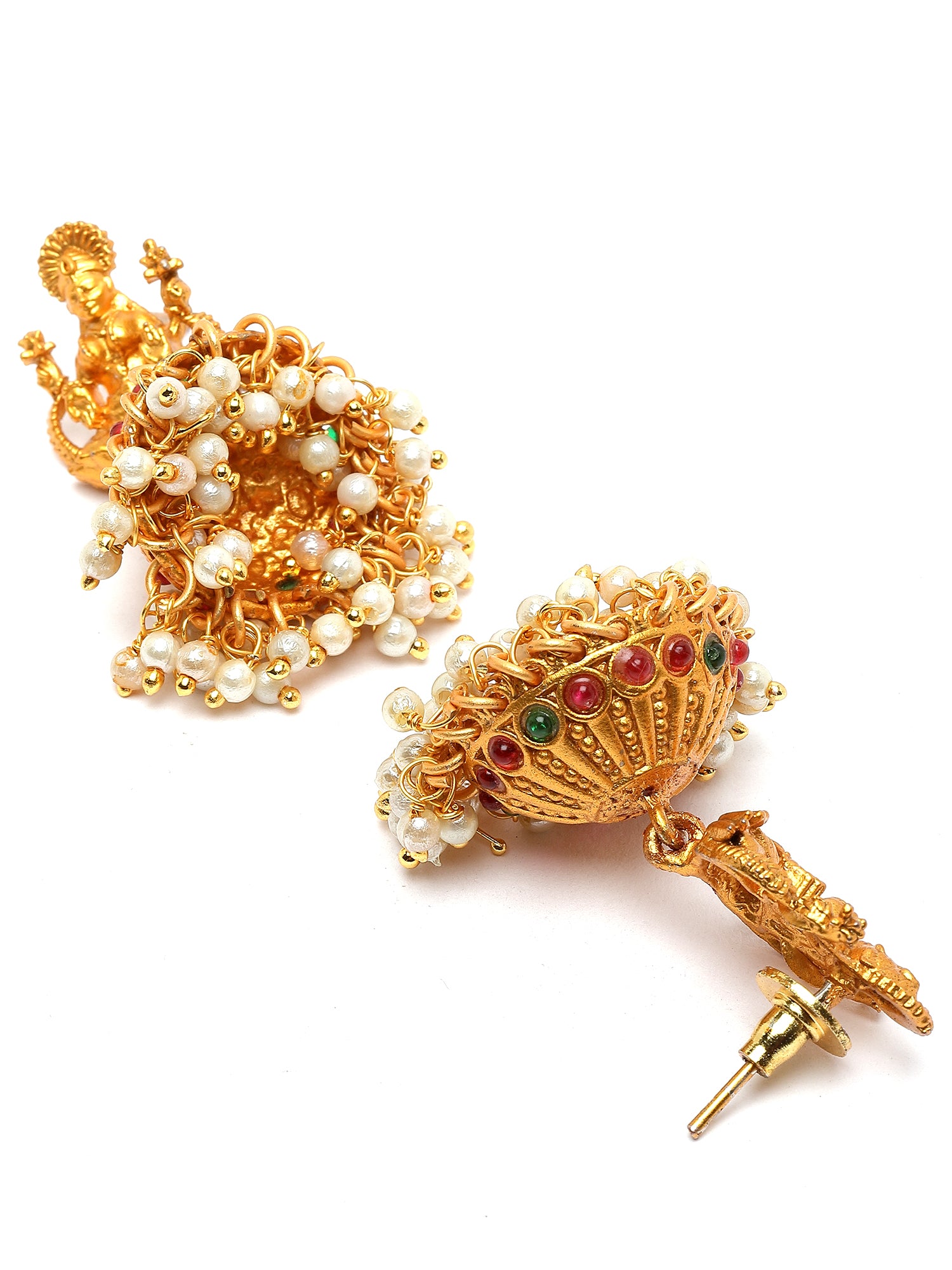 Karatcart Gold Plated Laxmi Mata and Peacock Design Temple Jewellery Set for Women - view 7