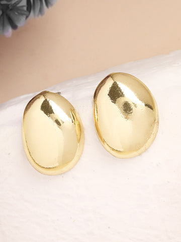 Bohey by KARATCART Gold Plated Classic Dome Shape Stud Earrings for Women