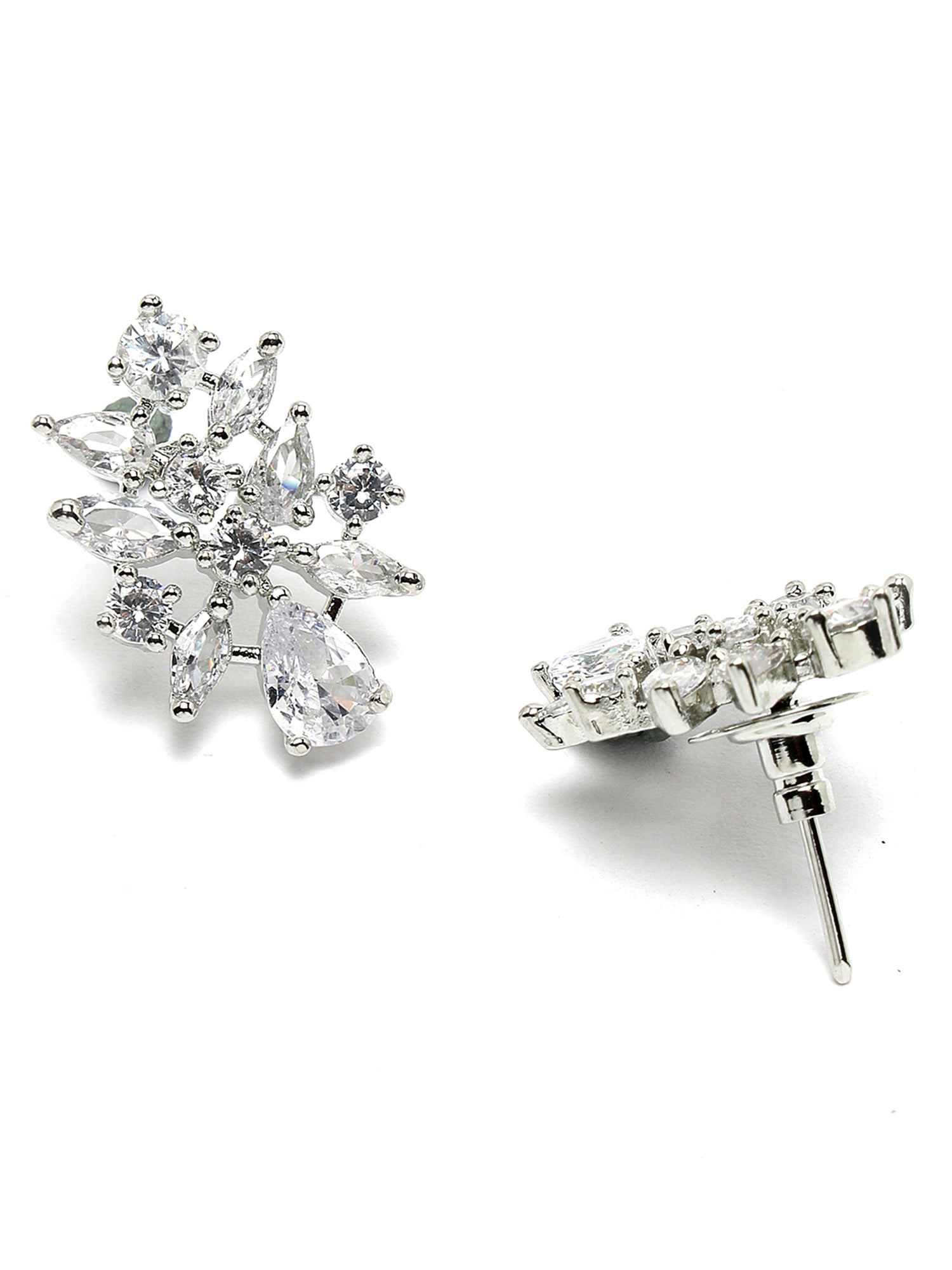 Karatcart Silver Plated American Diamond Necklace Set for Women - view 3