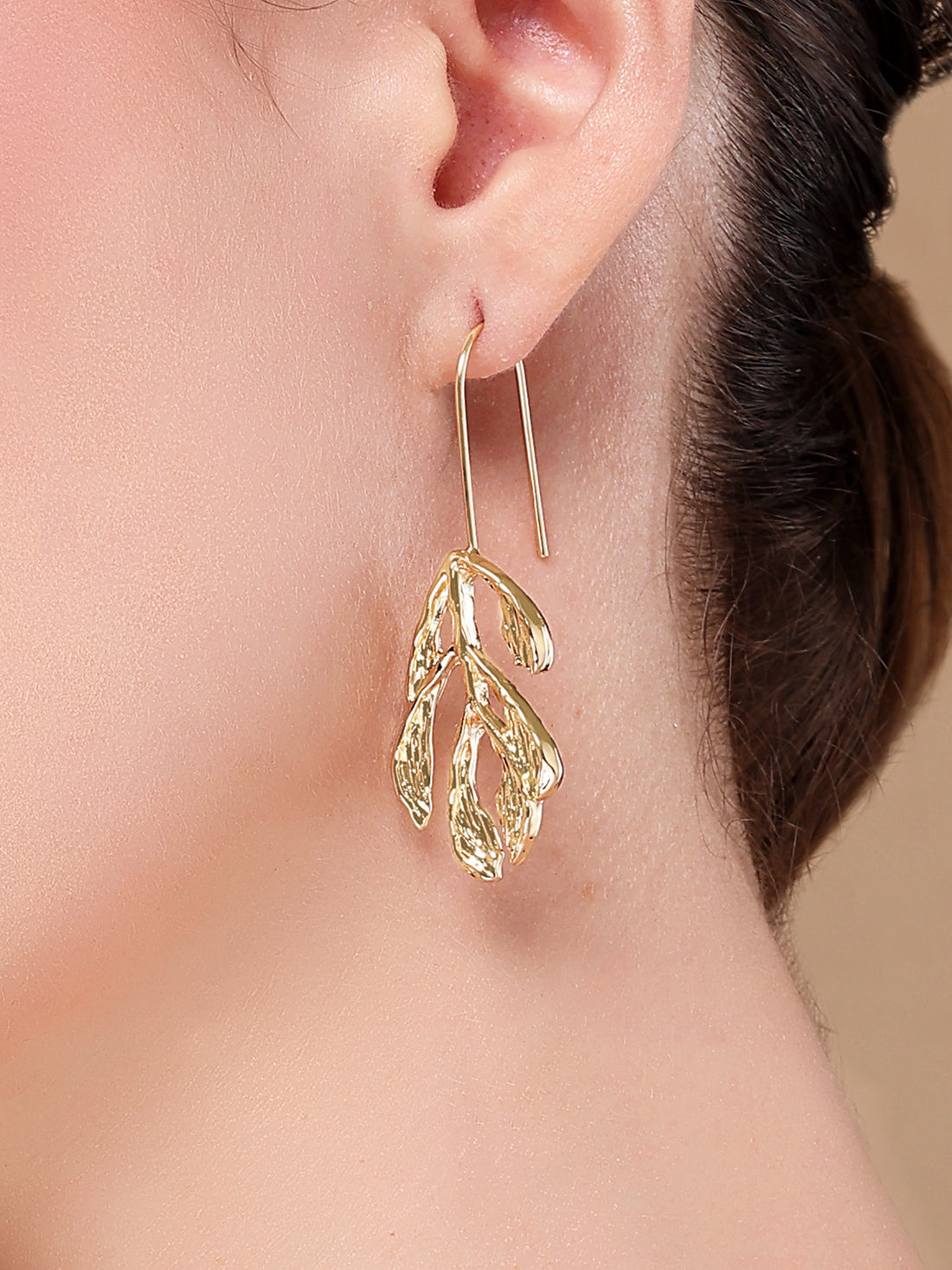 Bohey by KARATCART Gold-Plated Contemporary Drop Earrings for Women