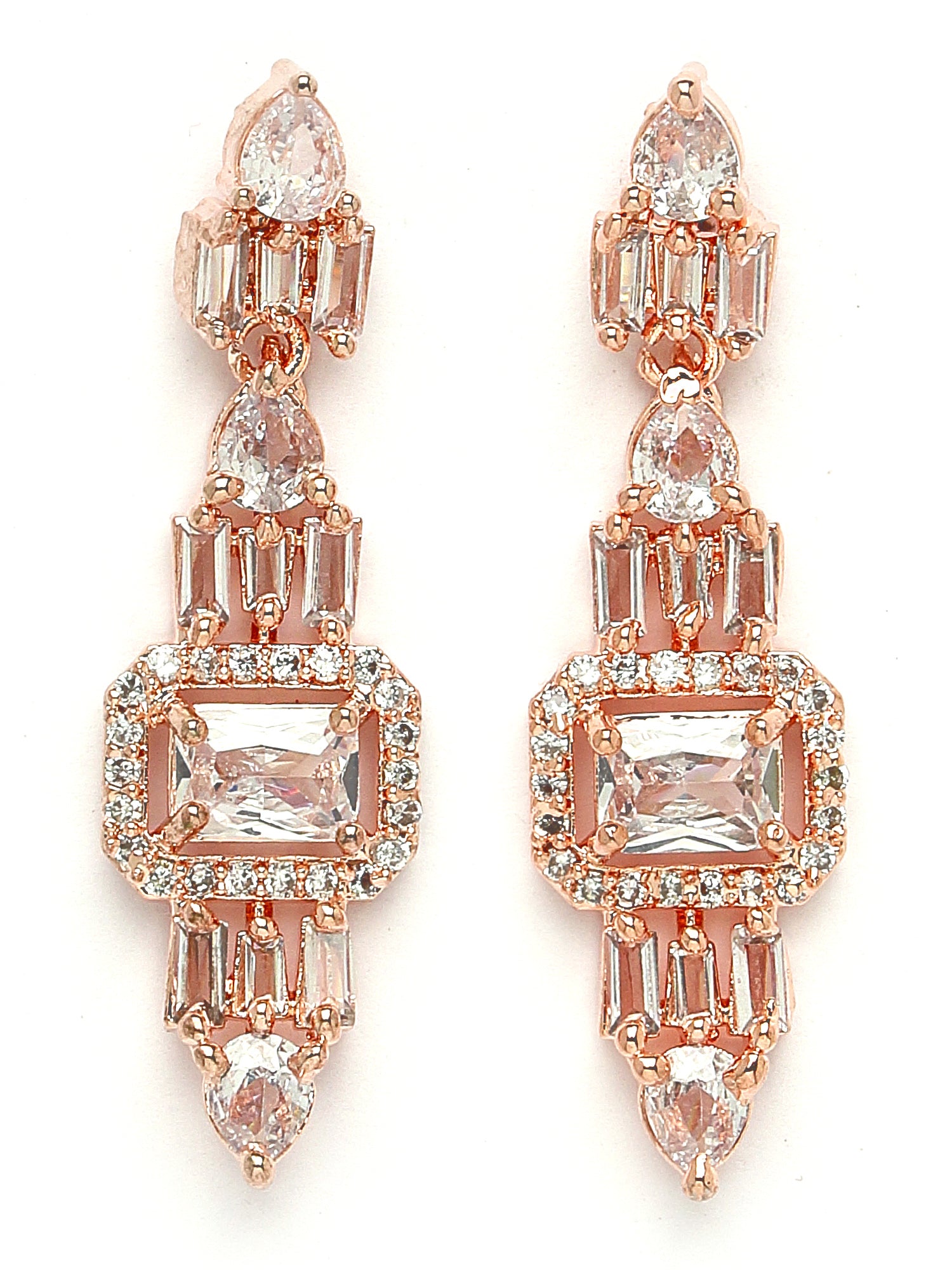 Karatcart Rose Gold Plated Cubic Zirconia Studded Necklace Set for Women - view 6