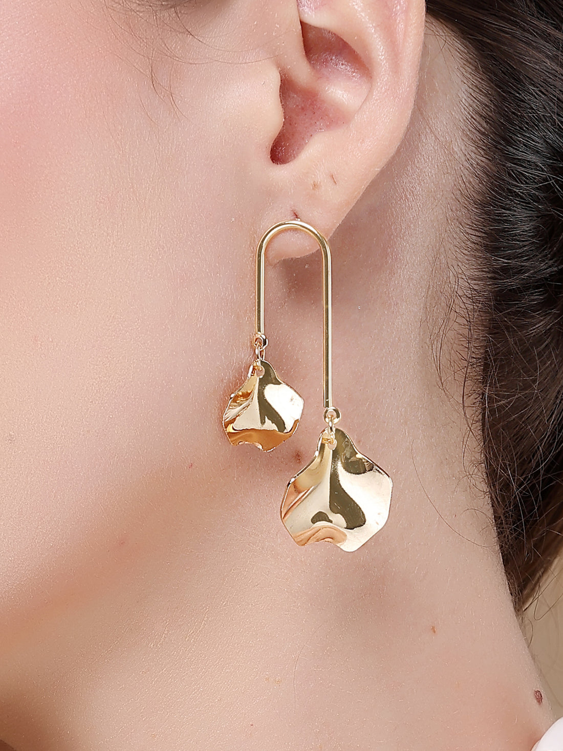 Bohey by KARATCART Gold Plated Floral Drop Earrings for Women