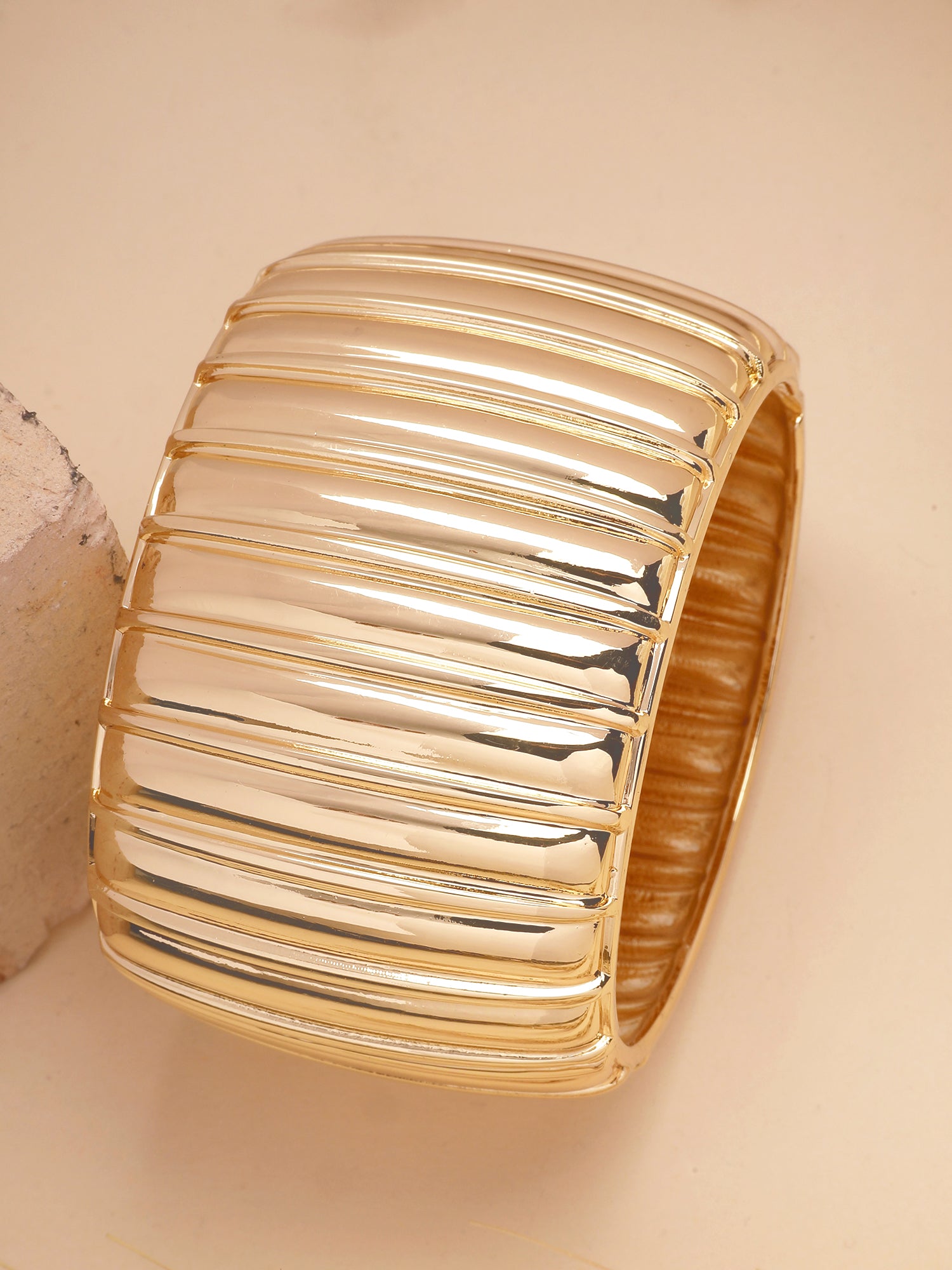 Bohey by KARATCART Gold Plated Designer Kada Bracelet for Women
