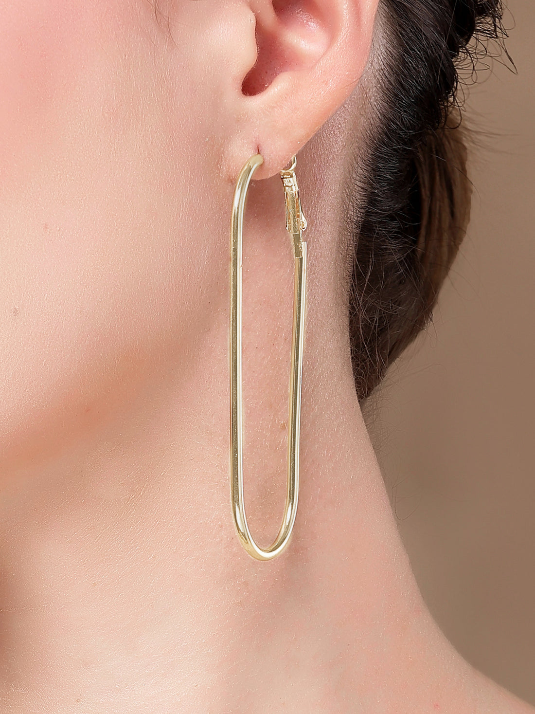 Bohey by KARATCART Gold-Plated Contemporary Hoop Earrings for Women