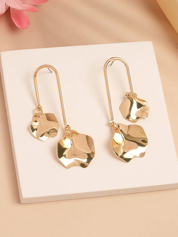 Bohey by KARATCART Gold Plated Floral Drop Earrings for Women