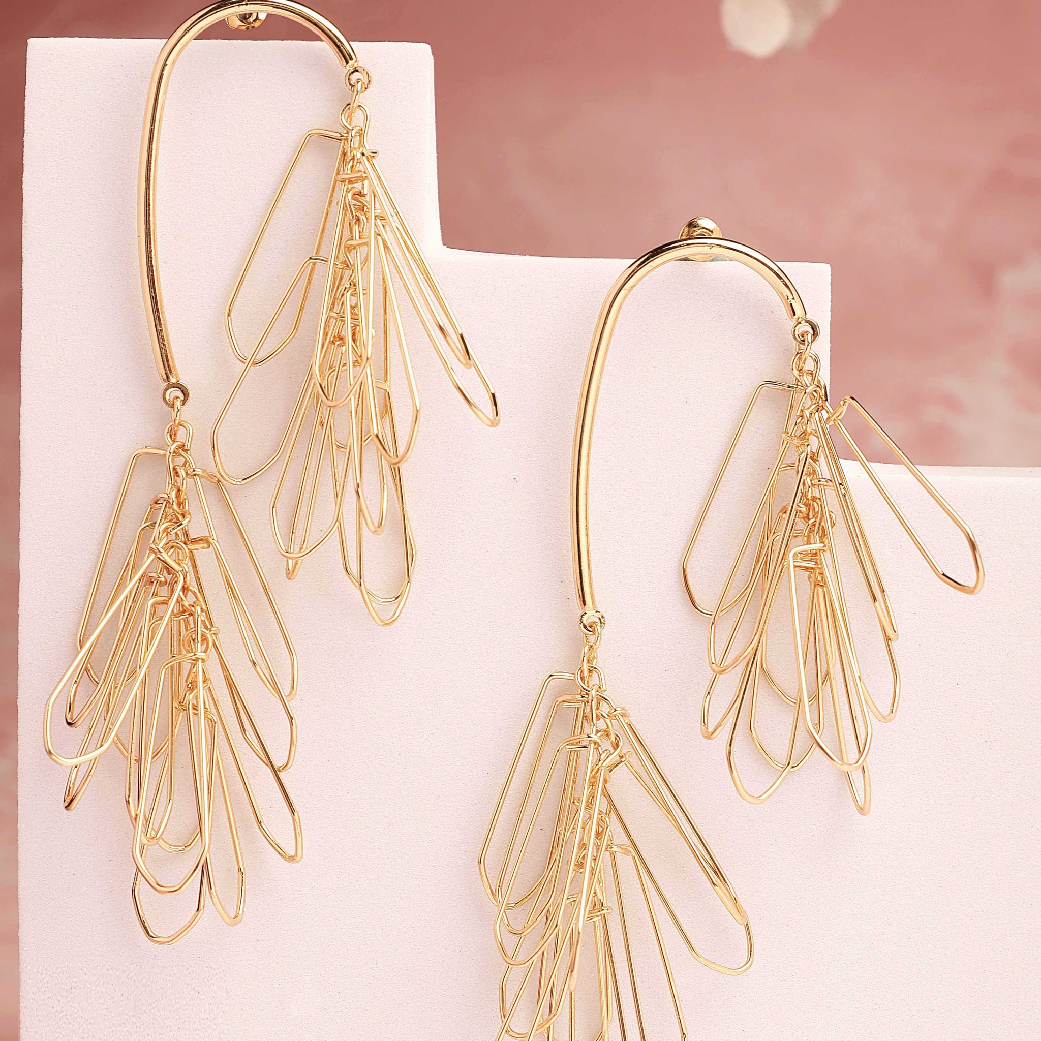 Bohey by KARATCART Gold Plated Floral Drop Earrings for Women