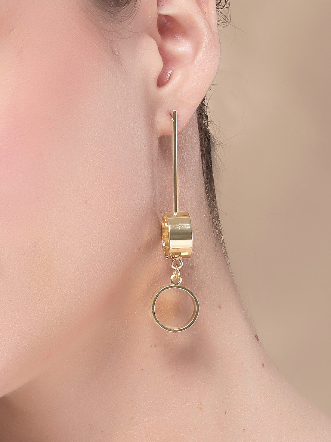 Bohey by KARATCART Gold-Plated Contemporary Drop Earrings for Women