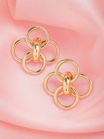 Bohey by KARATCART Gold Plated Multi Loop Stud Earrings