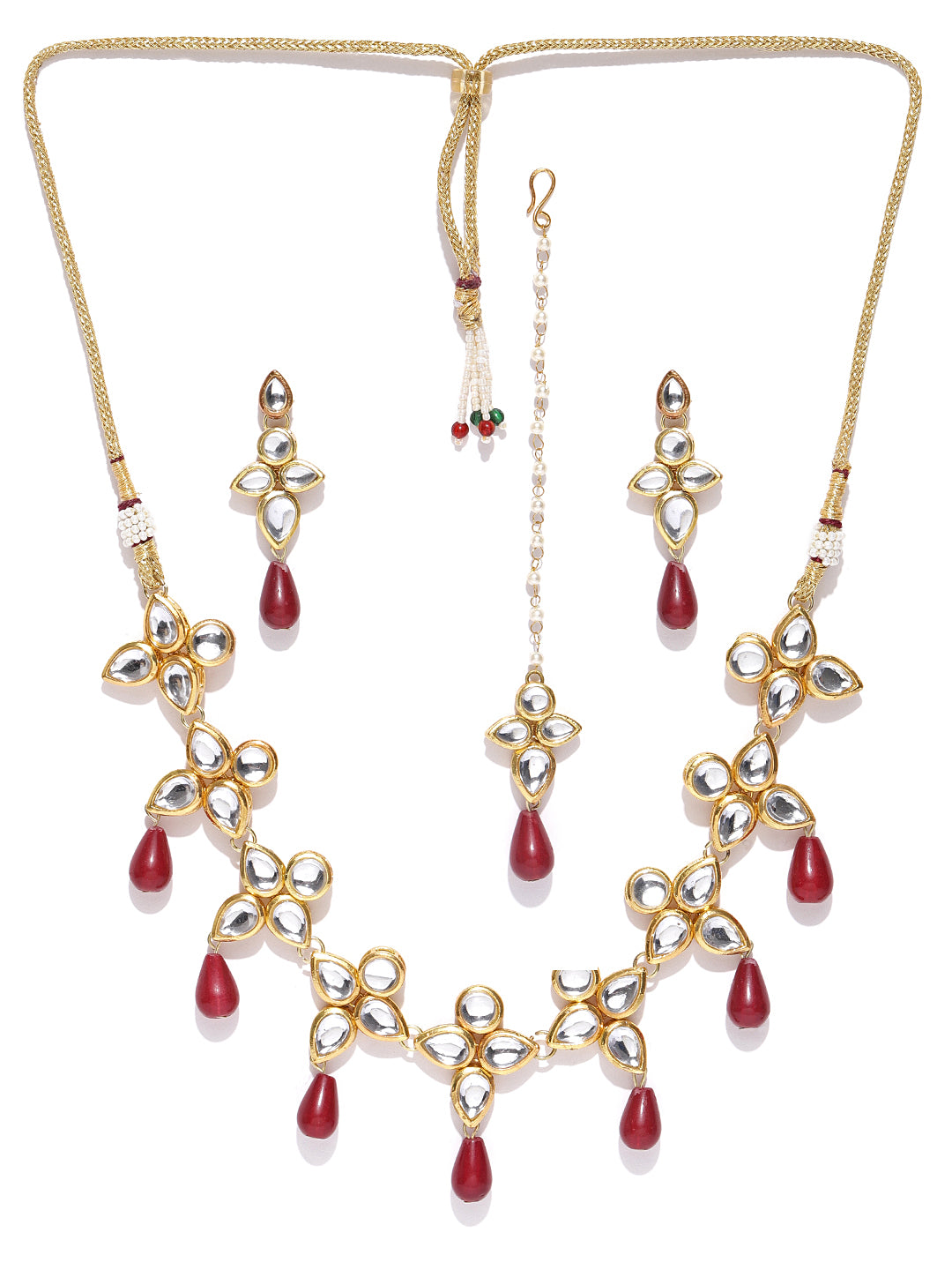 Karatcart Gold-Plated Handcrafted Kundan Necklace Set