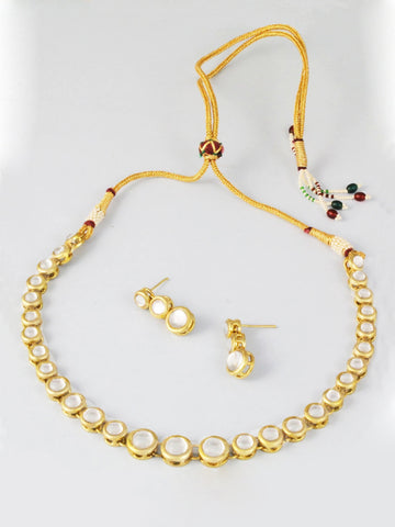 Kundan Single String Necklace Set