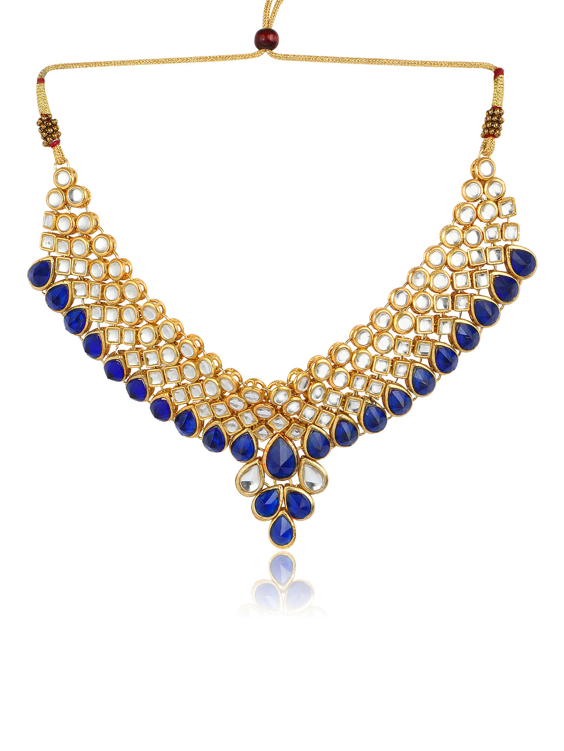 Traditional Kundan Blue Necklace Set