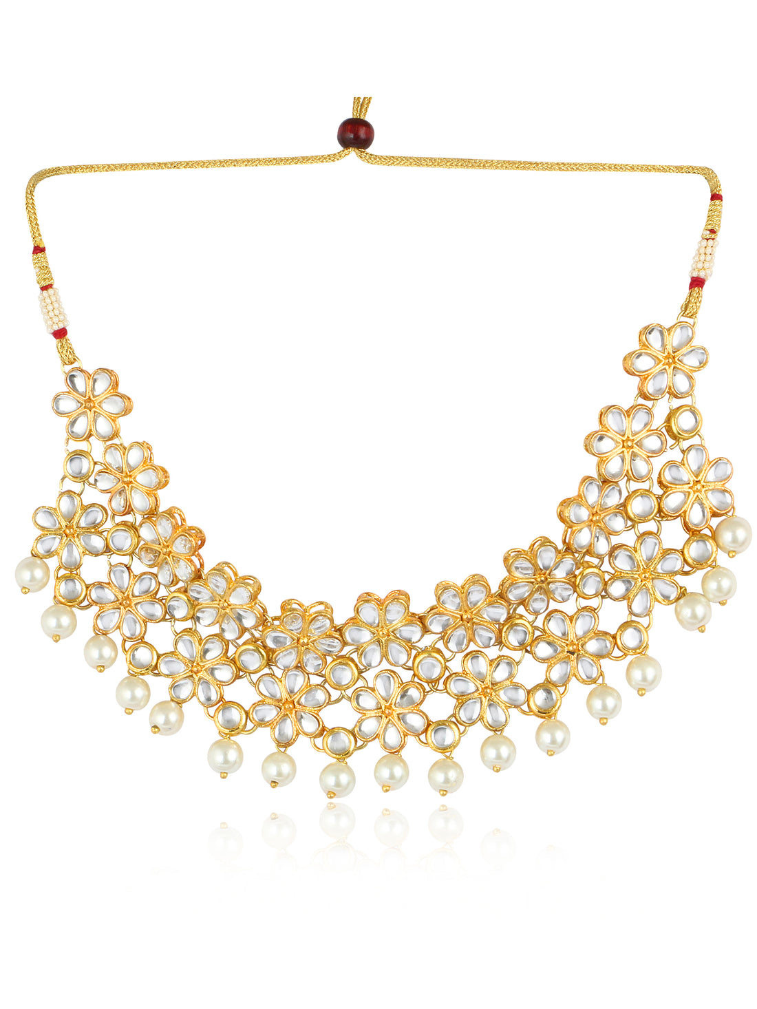 Kundan Floral Necklace Set for Women