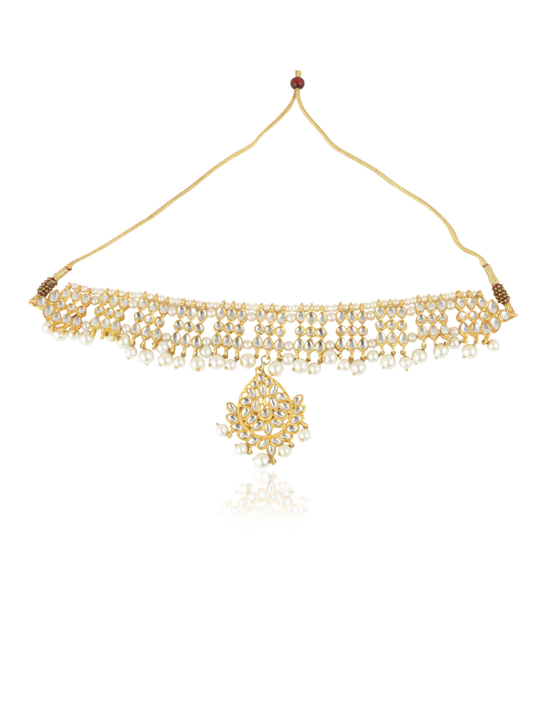 Karatcart 22K GoldPlated Kundan Choker Necklace Set