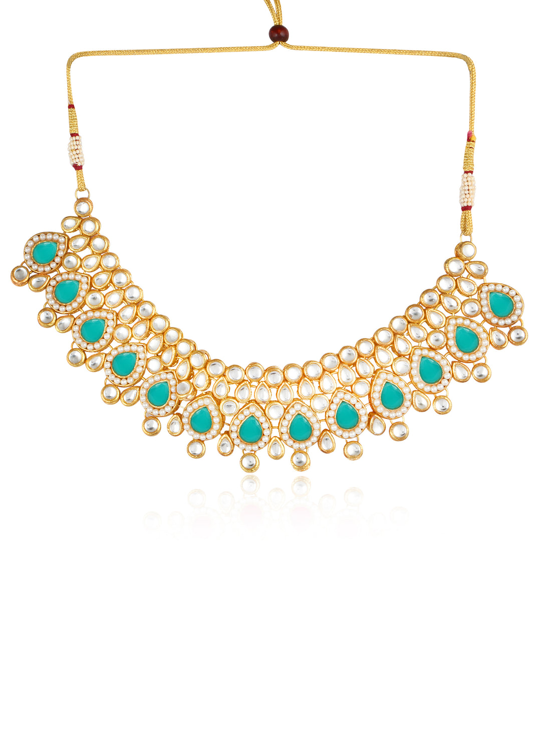 Karatcart 22K GoldPlated Kundan Pearl Necklace Set