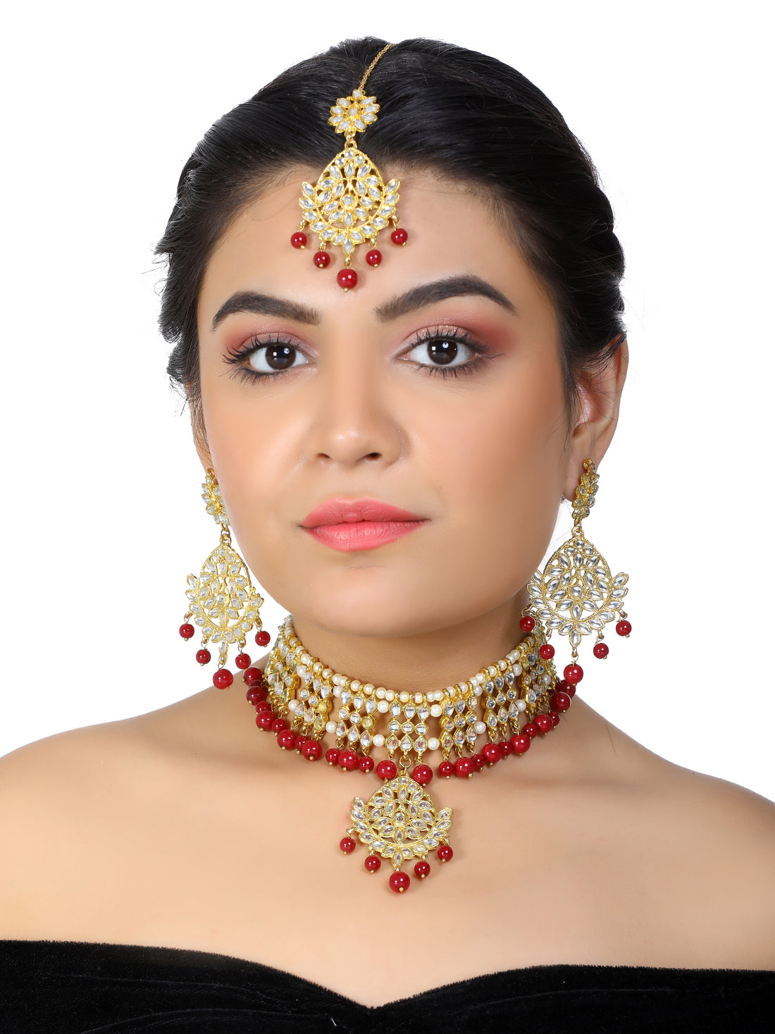 Karatcart 22K GoldPlated Choker Kundan Necklace Set