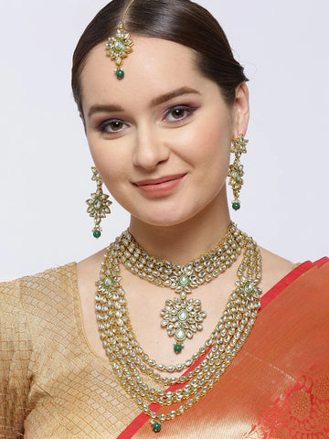 Karatcart Kundan Gold Bridal Necklace Set