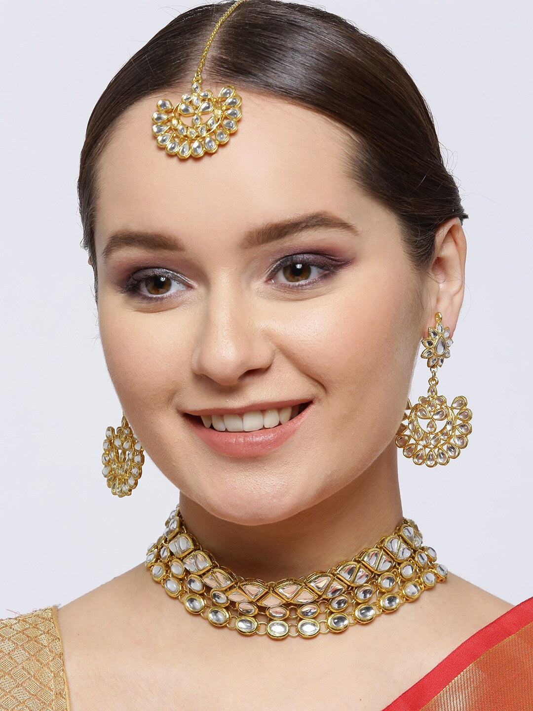 Karatcart Traditional Kundan Choker Necklace Set