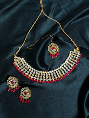 Kundan Pink Choker Necklace Set