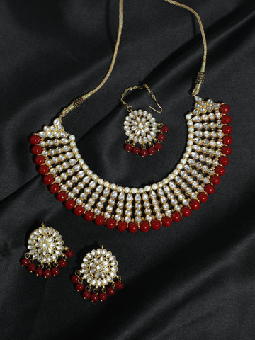 Kundan Red Choker Necklace Set