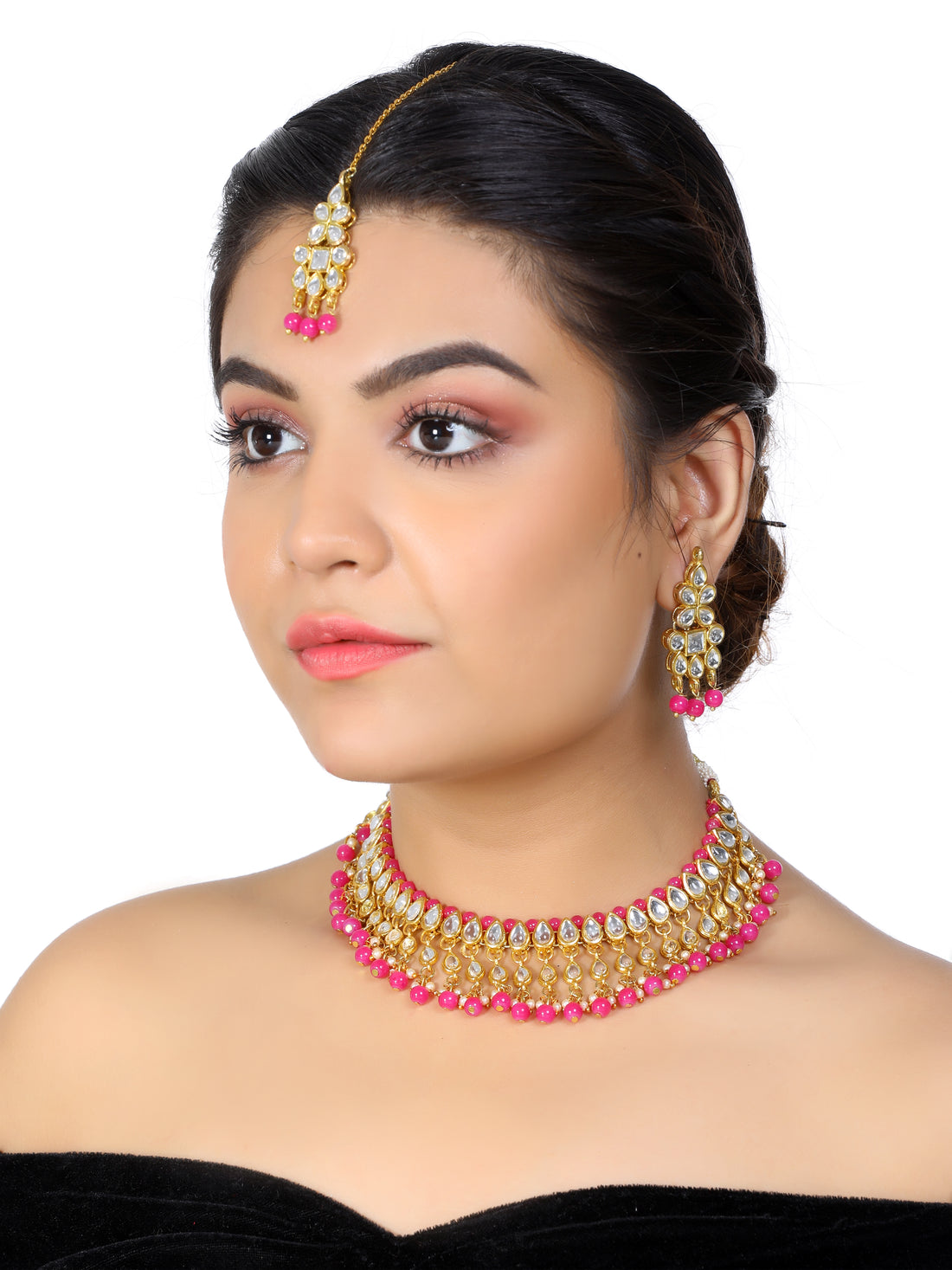 Kundan Pink Necklace Set