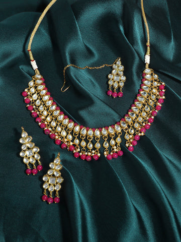 Kundan Pink Necklace Set