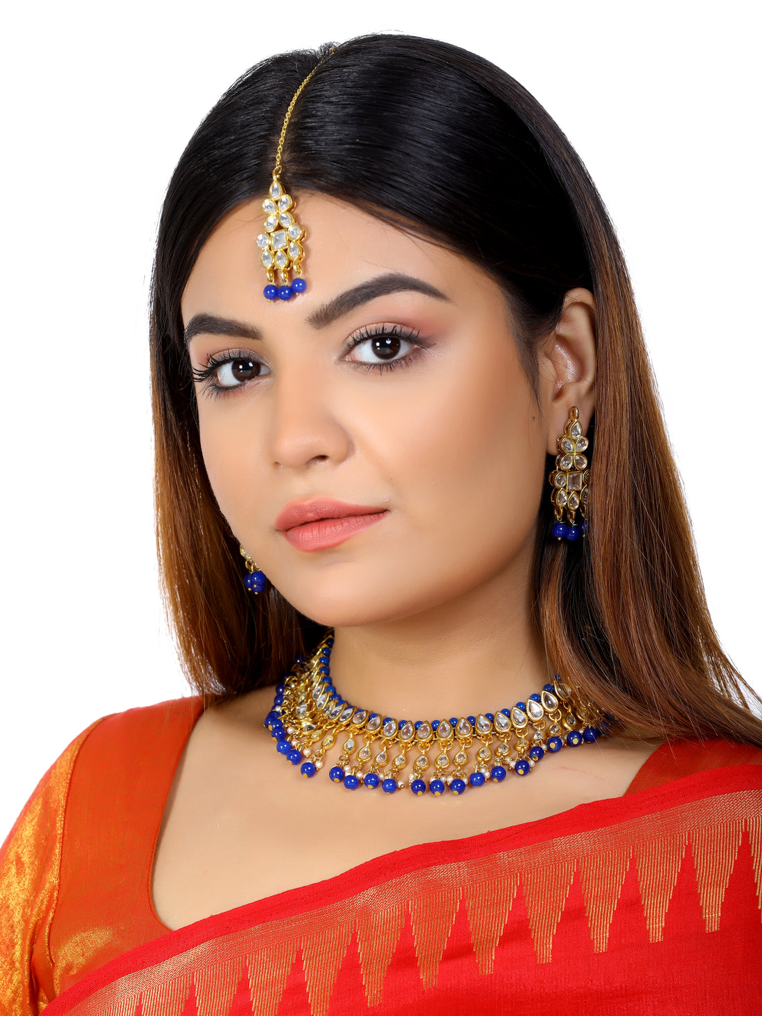 Kundan Blue Necklace Set