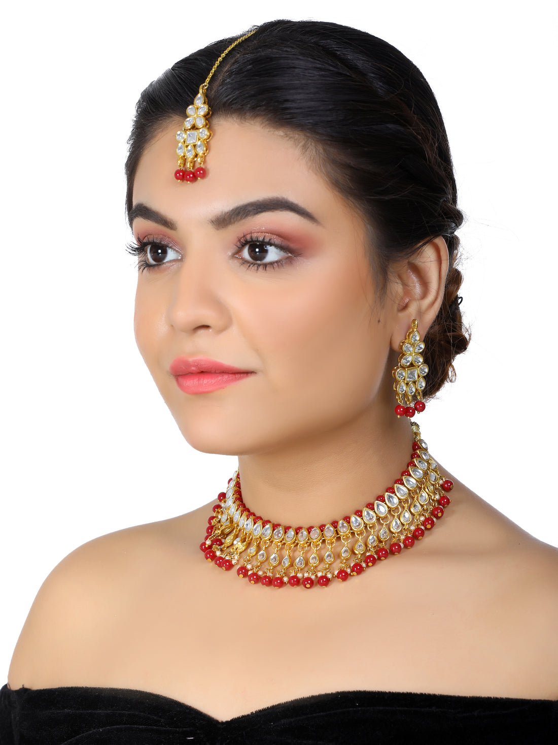 Kundan Red Necklace Set