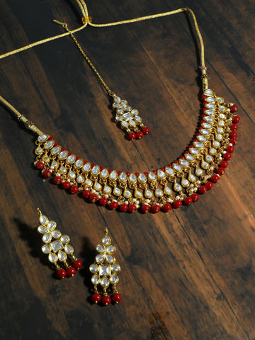 Kundan Red Necklace Set