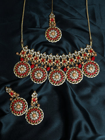 Kundan Ruby Bridal Choker Necklace Set