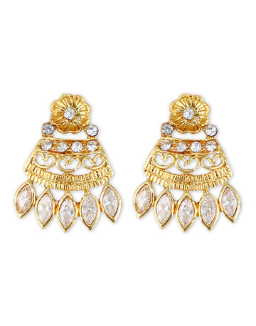 Karatcart Gold Finish Brass Dangle Earring For Women