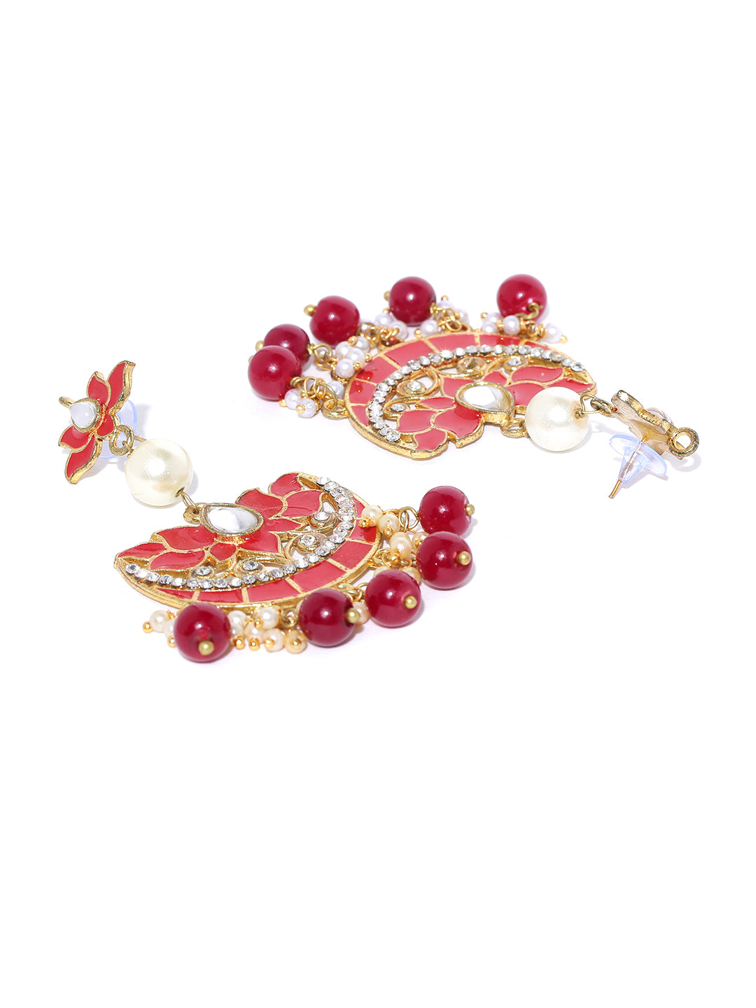 GoldPlated Fashion German Chandbali Hook Dangler Stylish Fancy Party Wear Earrings For Women - view 6