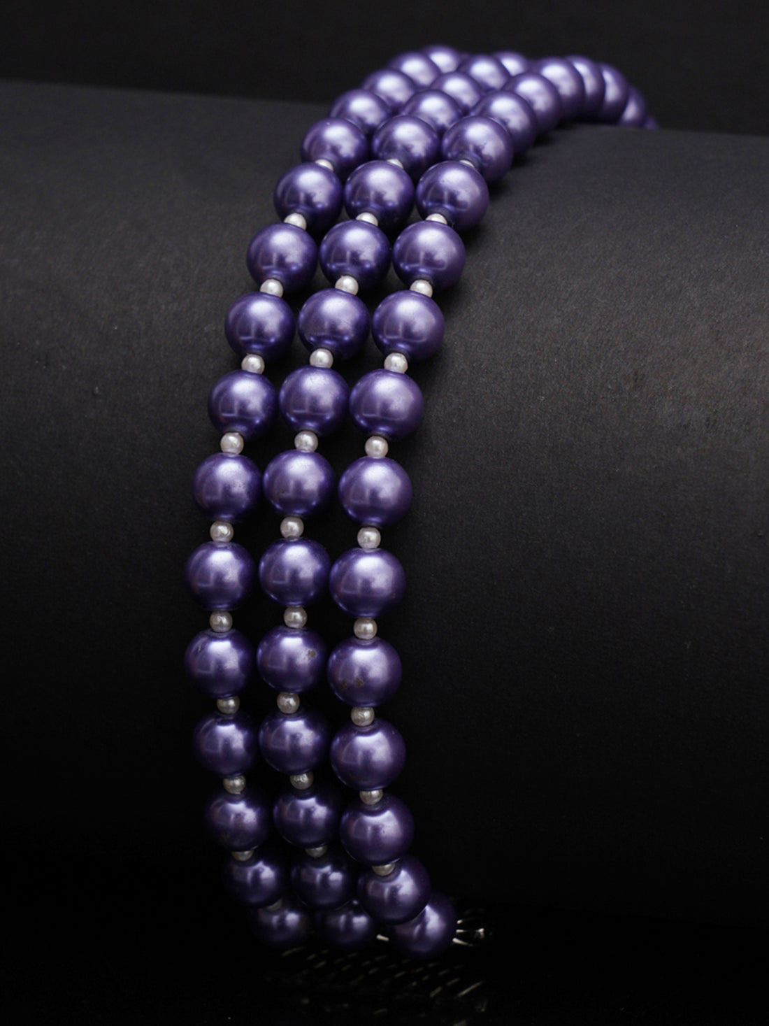 Violet Pearl Beaded Choker Necklace