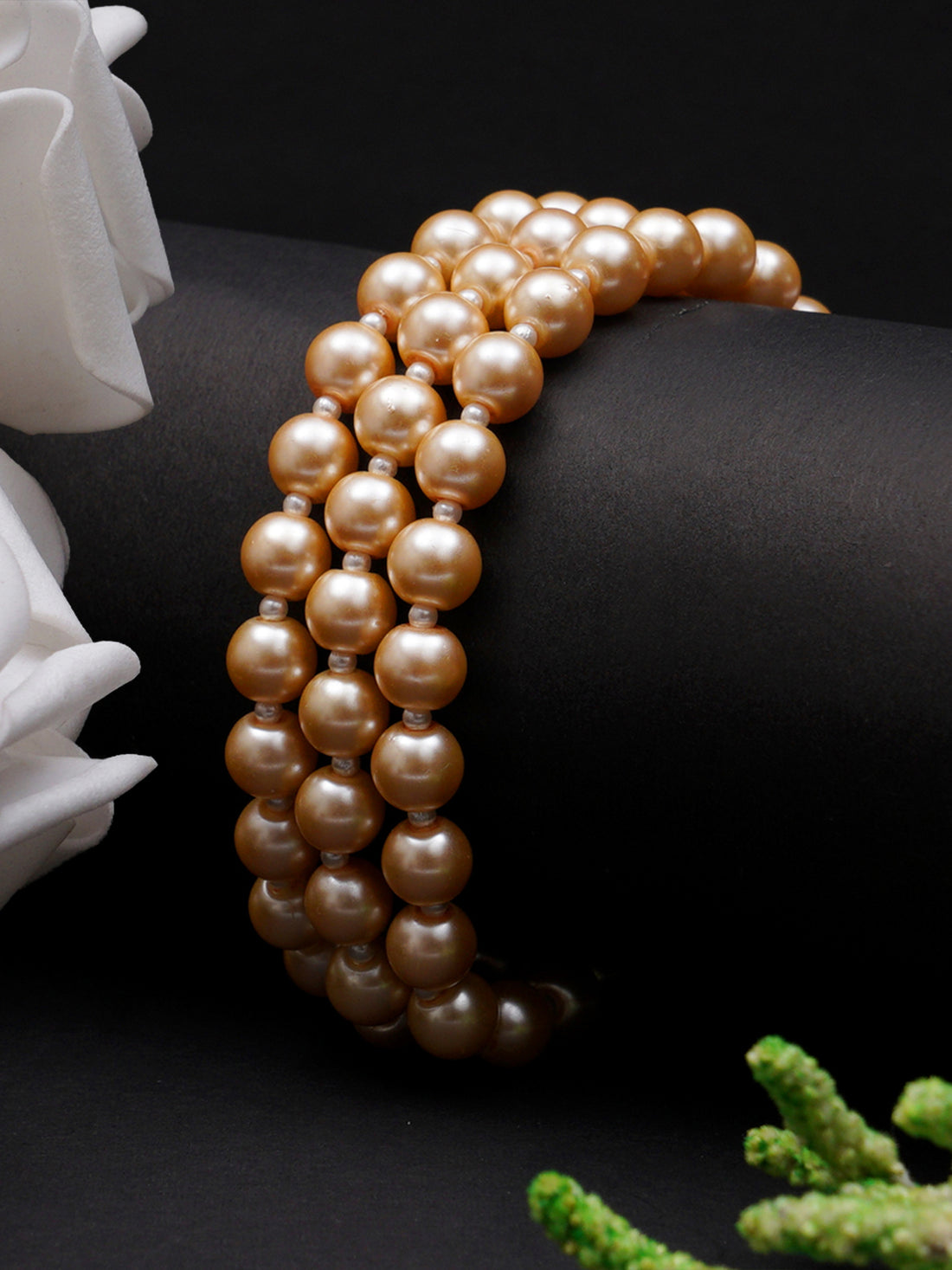 Golden Pearl Beaded Choker Neckalce for Women