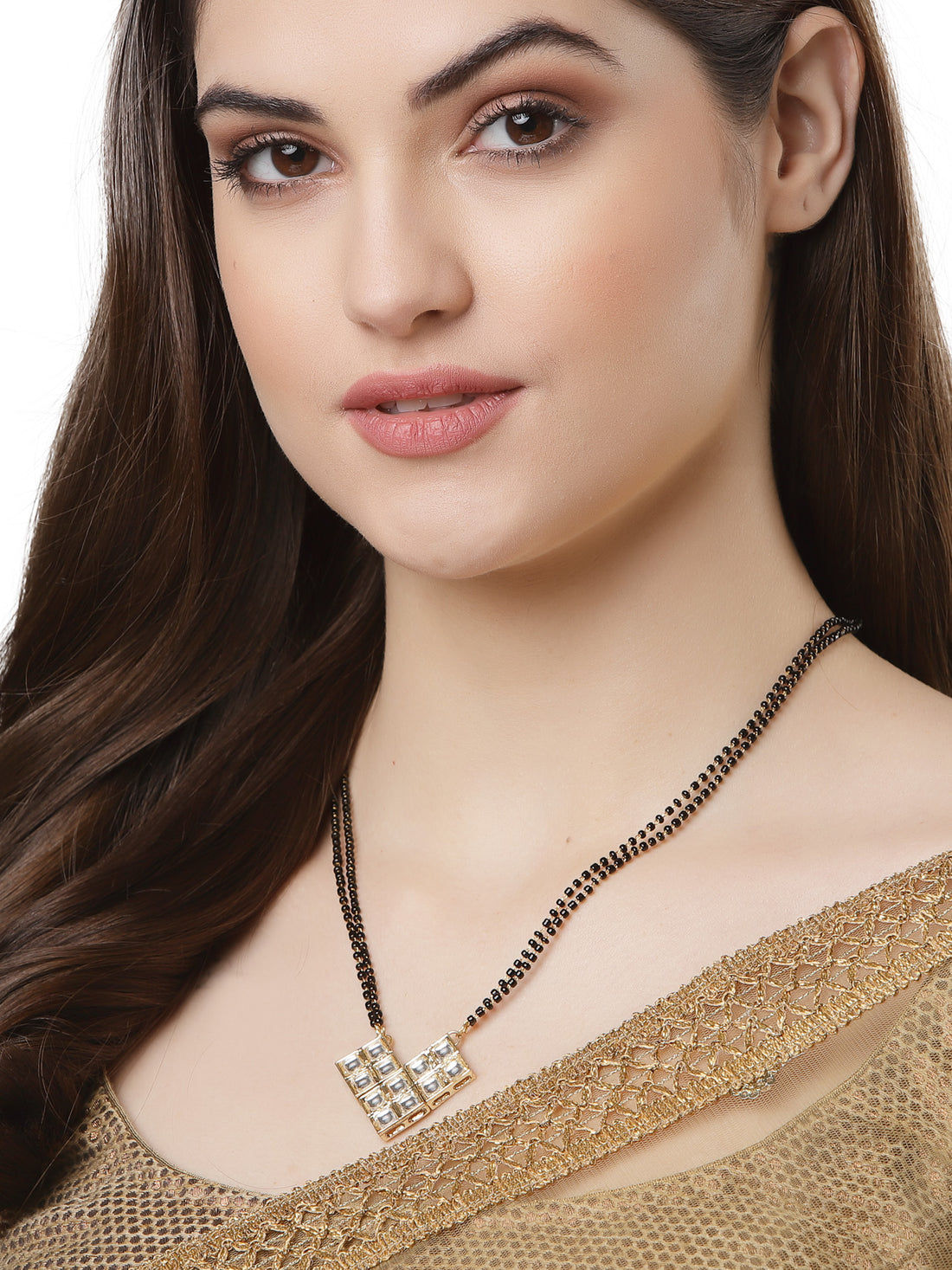 Gold Plated Kundan Studded Tanmaniya Mangalsutra