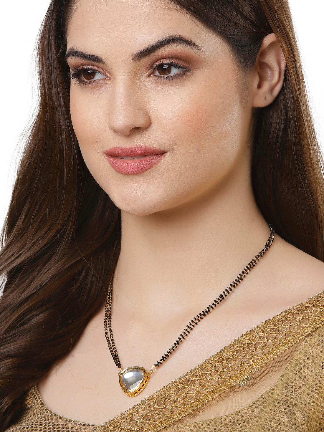 Gold Plated Polki Kundan Mangalsutra