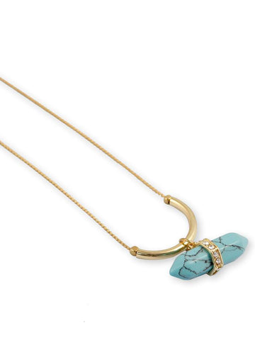 Gold Chain Blue Necklace For Women