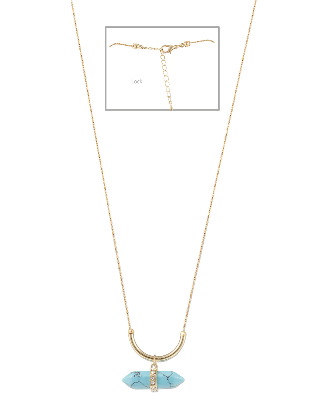 Gold Chain Blue Necklace For Women