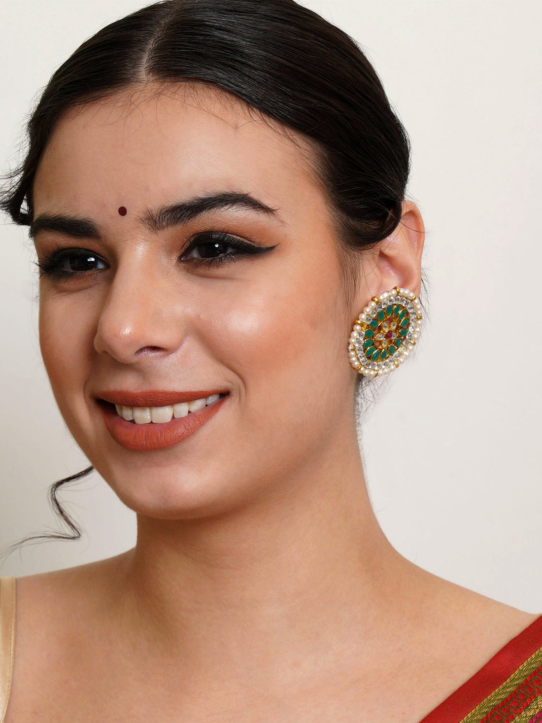 Karatcart Set of 3 Handcrafted Kundan Earrings Combo for Women