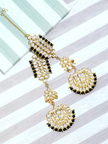 Kundan Black Kaanchain Earrings