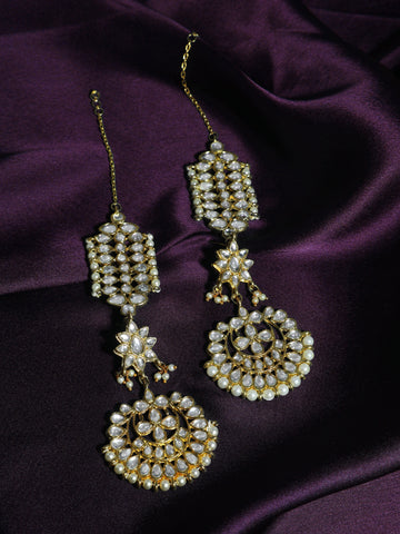 Kundan Gold Kaanchain Earrings